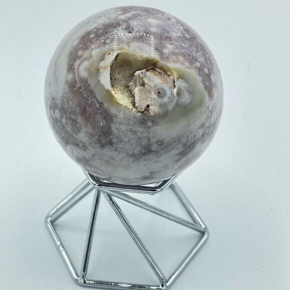 Pink amethyst flower agate crystal healing stone 2.25 inches druzy points - Picture 5 of 13